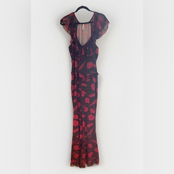 Free People NWOT Size Large FABULOUS Austyn Femme One Piece Black & Red Jumpsuit - Picture 3 of 6